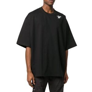New WE11DONE Unisex SS20 Letter Graffiti Logo Pure Cotton Black • Small